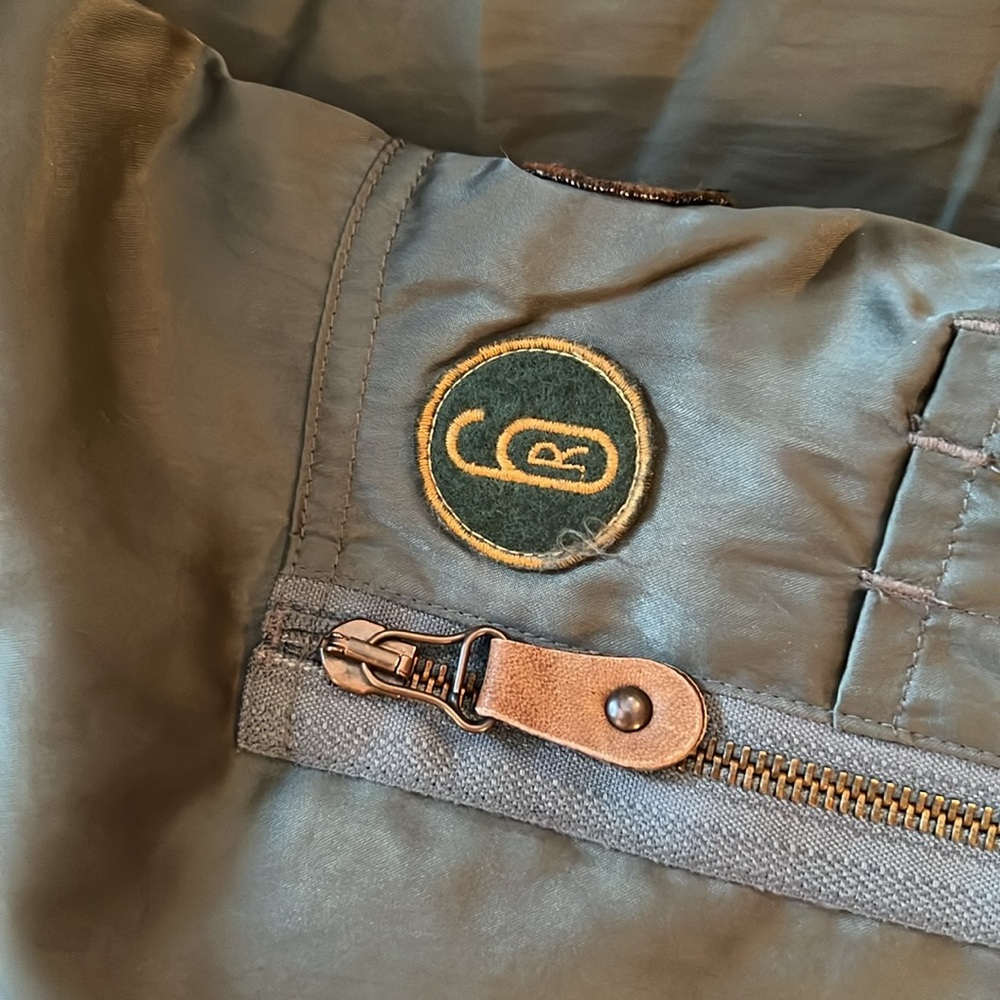 Vintage 80s Green Bomber Jacket with Faux Fur Collar - Picture 2 of 5